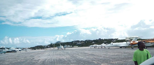 Staniel Cay Airport was busy, as shown in this photo taken a week before it closed April 9. Photo courtesy of Jim Parker. 