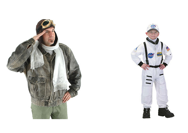 Halloween is coming and Pilotmall.com offers a fabric-lined suede World War II-era pilot’s cap and goggles for about $35 while a junior astronaut suit modeled after real NASA space suits is $49.95. Photos courtesy of PilotMall.com.