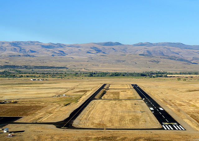 The new Hot Springs County Airport near Thermopolis, Wyoming, opened to the public Nov. 7. Photo courtesy of GDA Engineers.