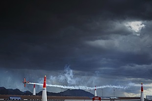 Nicolas Ivanoff of France flies under threatening skies on Oct. 18. Photo by Balazs Gardi/Red Bull Content Pool. 