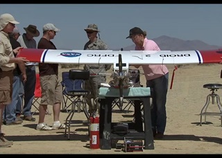 A NASA team tests an automatic ground collision avoidance system that runs on a smartphone in 2013. Image from NASA video. 