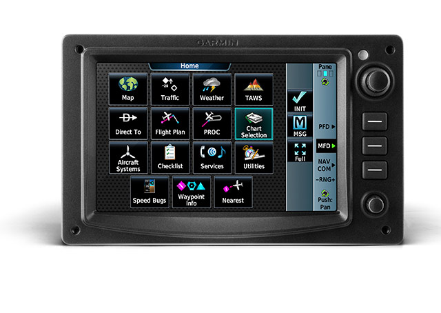 Garmin GTC 580 home screen. Photo by Scott Hepler, courtesy of Garmin International.