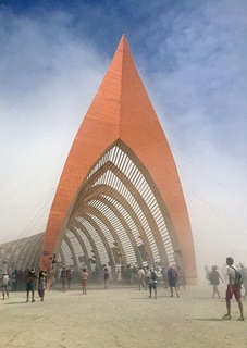 The Temple burns on the last night of the event and caps the Burning Man festival with a somber and silent tribute to all that has come before it. Photo by Dave Hirschman/AOPA