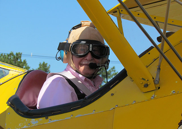 Morris Spector trained in the Fairchild PT-19 and Vultee BT-13 during World War II. Photo courtesy of Susan Lonergan, Biplane Rides Over New Jersey.