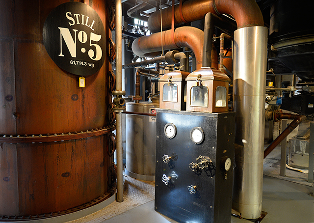 Distilling equipment for making Jack Daniel whiskey can be viewed during a tour of the Lynchburg, Tennessee, facility. Photo by David Tulis