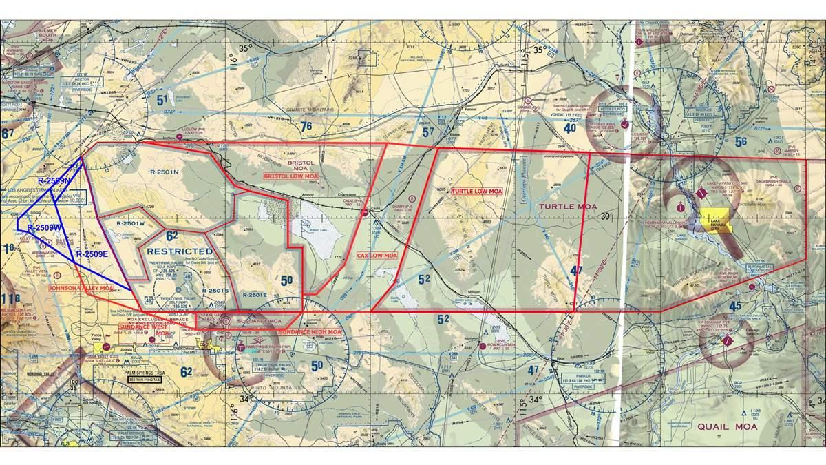 Twentynine Palms temporary special-use airspace. Graphic courtesy of U.S. Marine Corps.