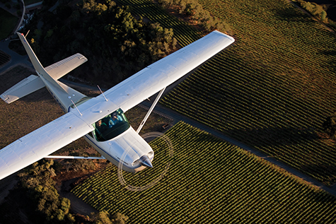 Ehren Jordan flies above	vineyards north of St. Helena, California, in the general neighborhood of Turley Wine Cellars and Failla Wines. He is the sole winemaker for both.